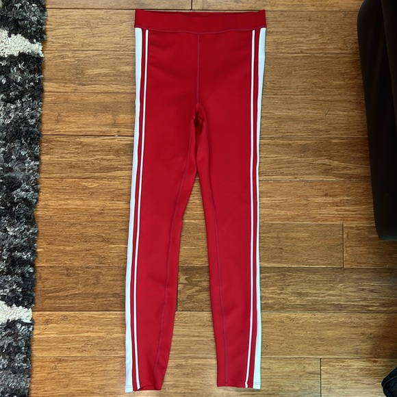 NEW ALO Red Leggings White Stripe sz XXS - Picture 3 of 4